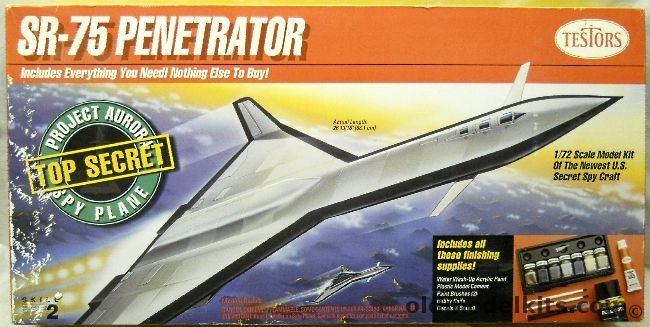 Testors 1/72 SR-75 Penetrator Spyplane, 4078 plastic model kit